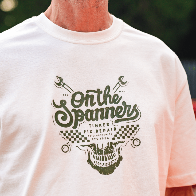 Spanner Skull Tee in Bone - Image 2