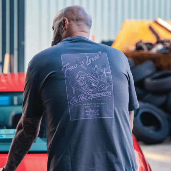 The Shrink Tee in Charcoal - Back Print